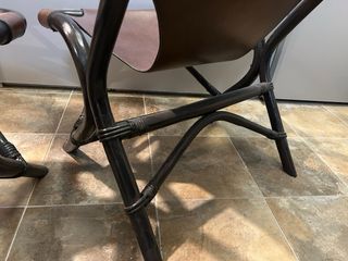 2 Sillas de Cuero y Bambú (1960-70)