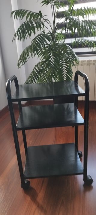 Carrito auxiliar 3 estantes negro