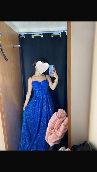 Vestido Fiesta Brillante Eva Et Lola Azul