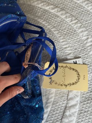 Vestido Fiesta Brillante Eva Et Lola Azul