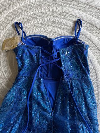 Vestido Fiesta Brillante Eva Et Lola Azul