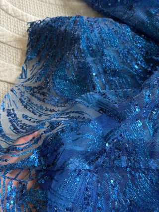 Vestido Fiesta Brillante Eva Et Lola Azul