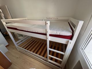 Litera blanca 3 camas madera