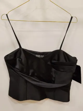 Top negro satén talla 40 nuevo
