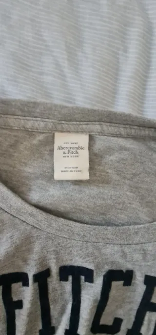 Camisa Abercrombie Fitch manga larga gris M/L