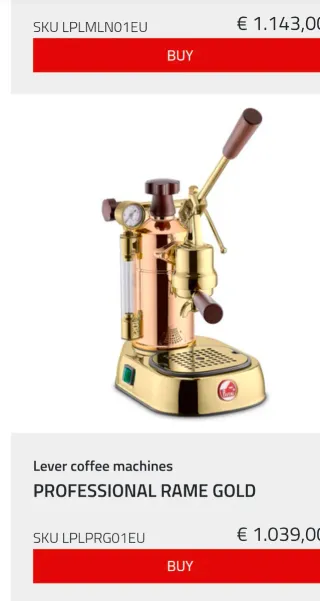 La Pavoni Europiccola rame Gold
