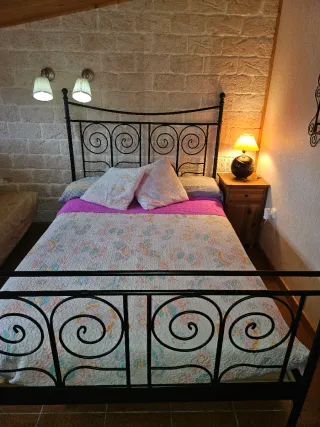 Cama de forja con colchón