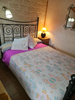 Cama de forja con colchón