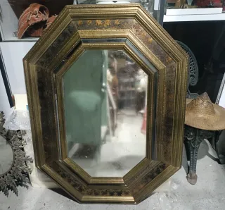 Espejo Octogonal clasico Dorado Vintage