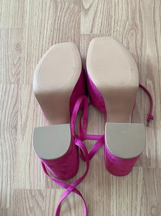 Sandalias Mango Fucsia Plataforma Pulsera