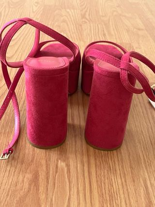 Sandalias Mango Fucsia Plataforma Pulsera