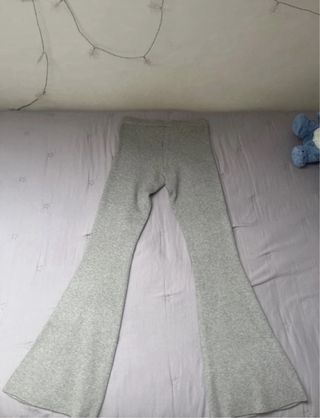 Pantalón flare punto Zara Kids gris