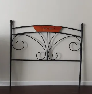 Cabecero forja y madera 135 cm