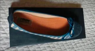 Bailarinas B&W Rayas Azul Blanco