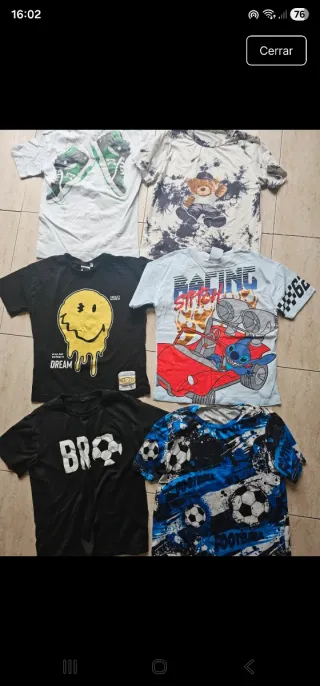 Lote 6 camisetas niño Talla 8-10
