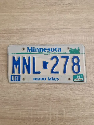 Placa Coche Minnesota MNL 278
