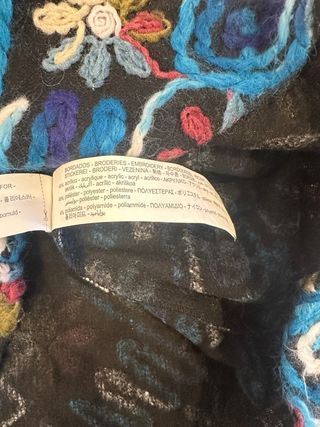 Falda Zara Talla S Negra Multicolor