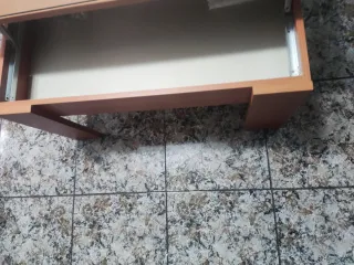 Mesa de centro elevable madera y cristal