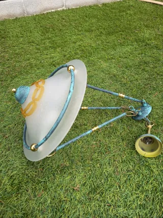 Lámpara de techo cristal y metal