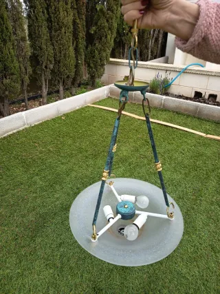 Lámpara de techo cristal y metal