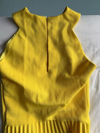 Vestido artesanal amarillo y azul