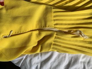 Vestido artesanal amarillo y azul