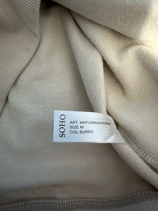 Felpa girocollo color burro con stampa