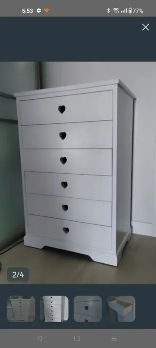 Cómoda cajonera madera maciza