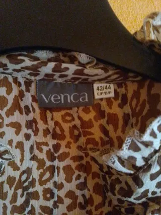 Blusa Venca Estampado Animal Print Talla XL