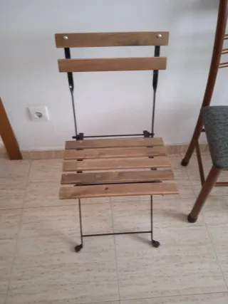 Silla plegable madera y metal