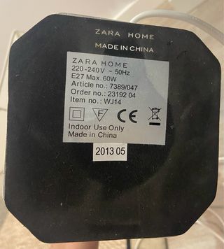 Lámpara Zara Home figura querubín