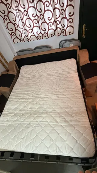 Sofá Cama Beige Tela