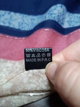 Pashmina azul, rosa y beige lentejuelas y brillo