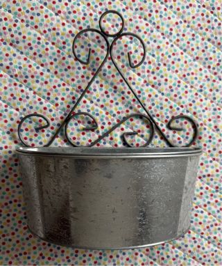 Portavaso fioriera metallo da decorare a decoupage