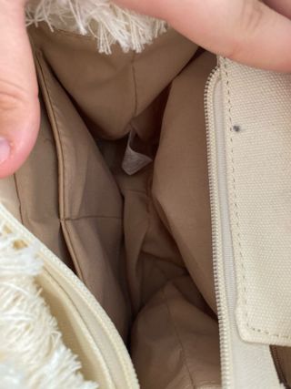 Bolso de mano Sandy Beach beige y negro