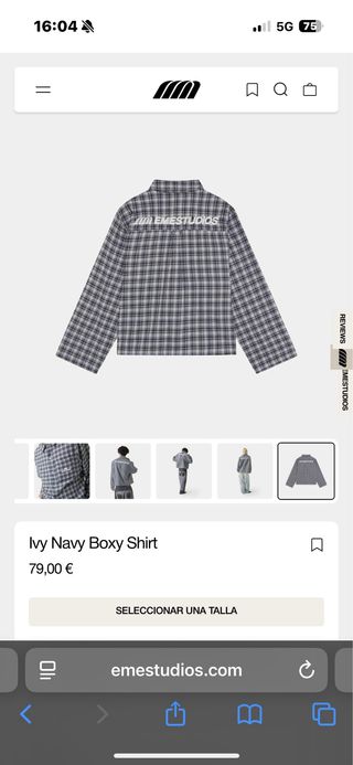 Camisa de cuadros gris y negra