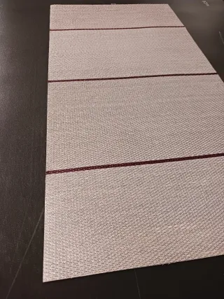 Alfombra Vinilo Trenzado 60x120Gris Salmón Granate
