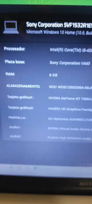 Portátil Sony Vaio Plata/Blanco