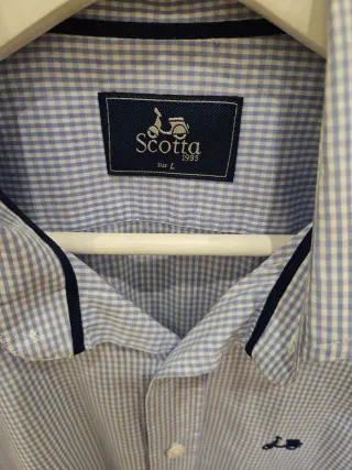 Camisa Scotta cuadros azul y blanco Talla L