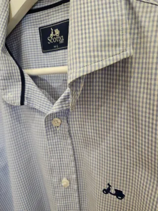 Camisa Scotta cuadros azul y blanco Talla L
