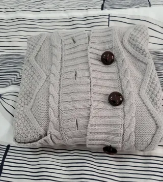 Jersey chaqueta cárdigan tejido gris TL-XL Nuevo