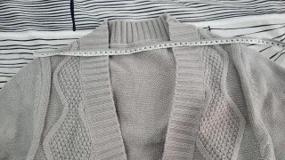 Jersey chaqueta cárdigan tejido gris TL-XL Nuevo