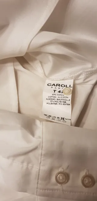 Camisa Caroll Talla 42 Blanca