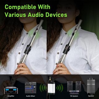 Micrófono Inalámbrico Flauta Dual UHF NUEVO