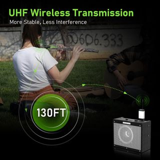 Micrófono Inalámbrico Flauta Dual UHF NUEVO