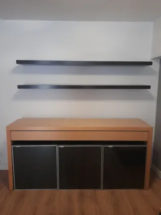 Aparador y Estanterías Madera y Cristal
