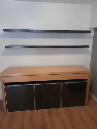 Aparador y Estanterías Madera y Cristal