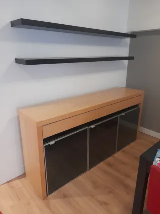 Aparador y Estanterías Madera y Cristal