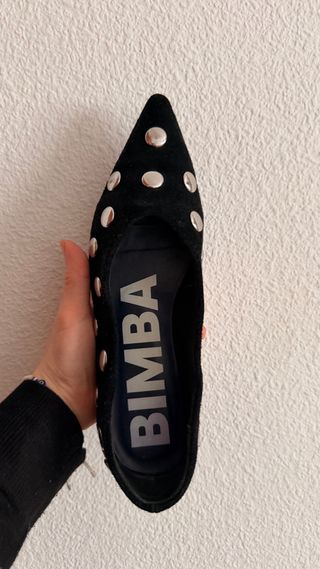 Bimba y Lola Bailarinas Ante Negro Tachas