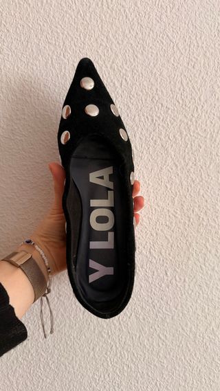 Bimba y Lola Bailarinas Ante Negro Tachas